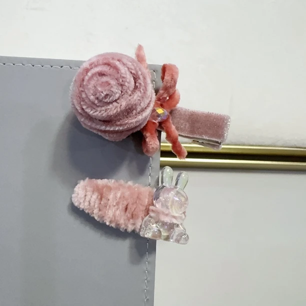 秋冬儿童丝绒花朵发夹 女童发饰套装