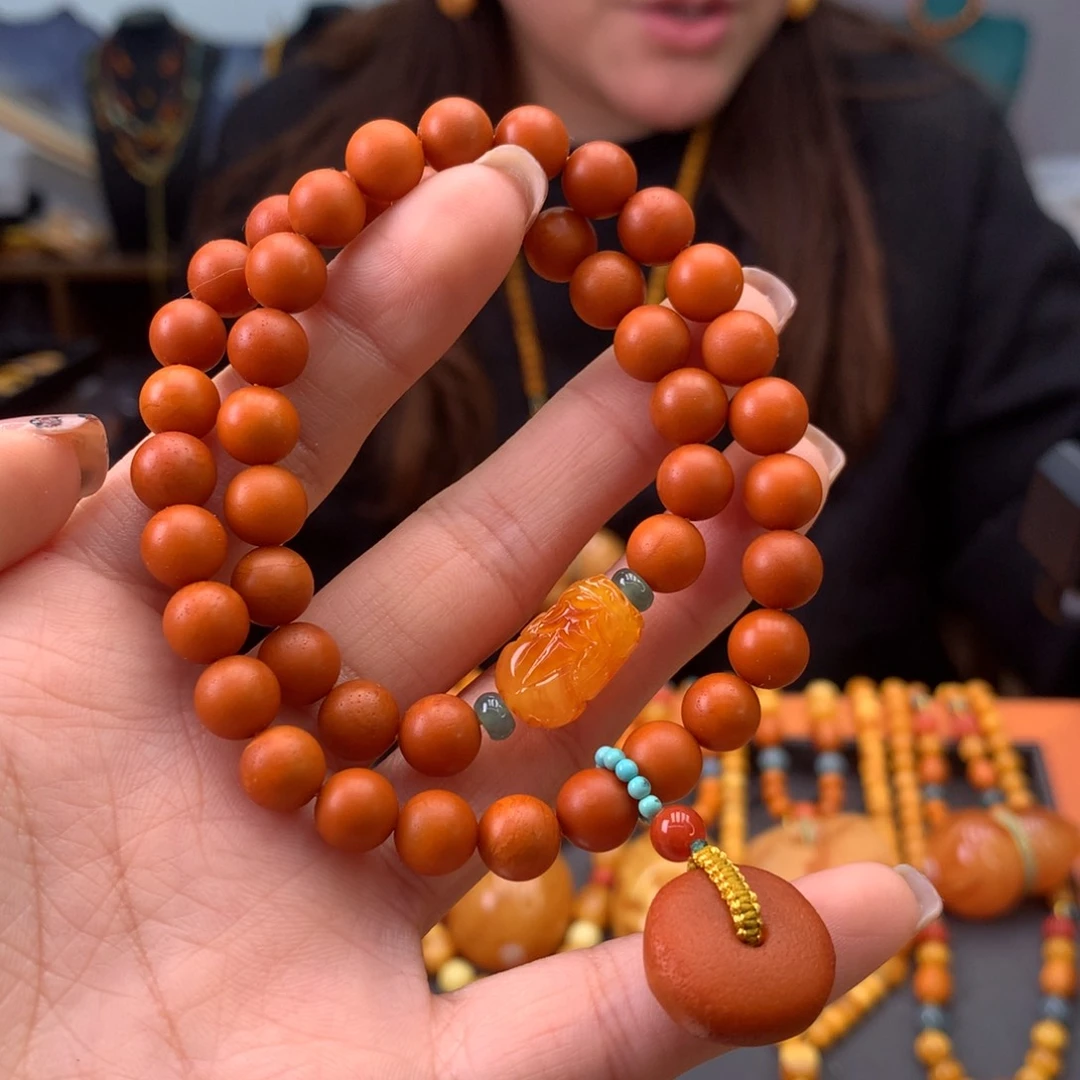 蜜蜡手串未镶嵌天然