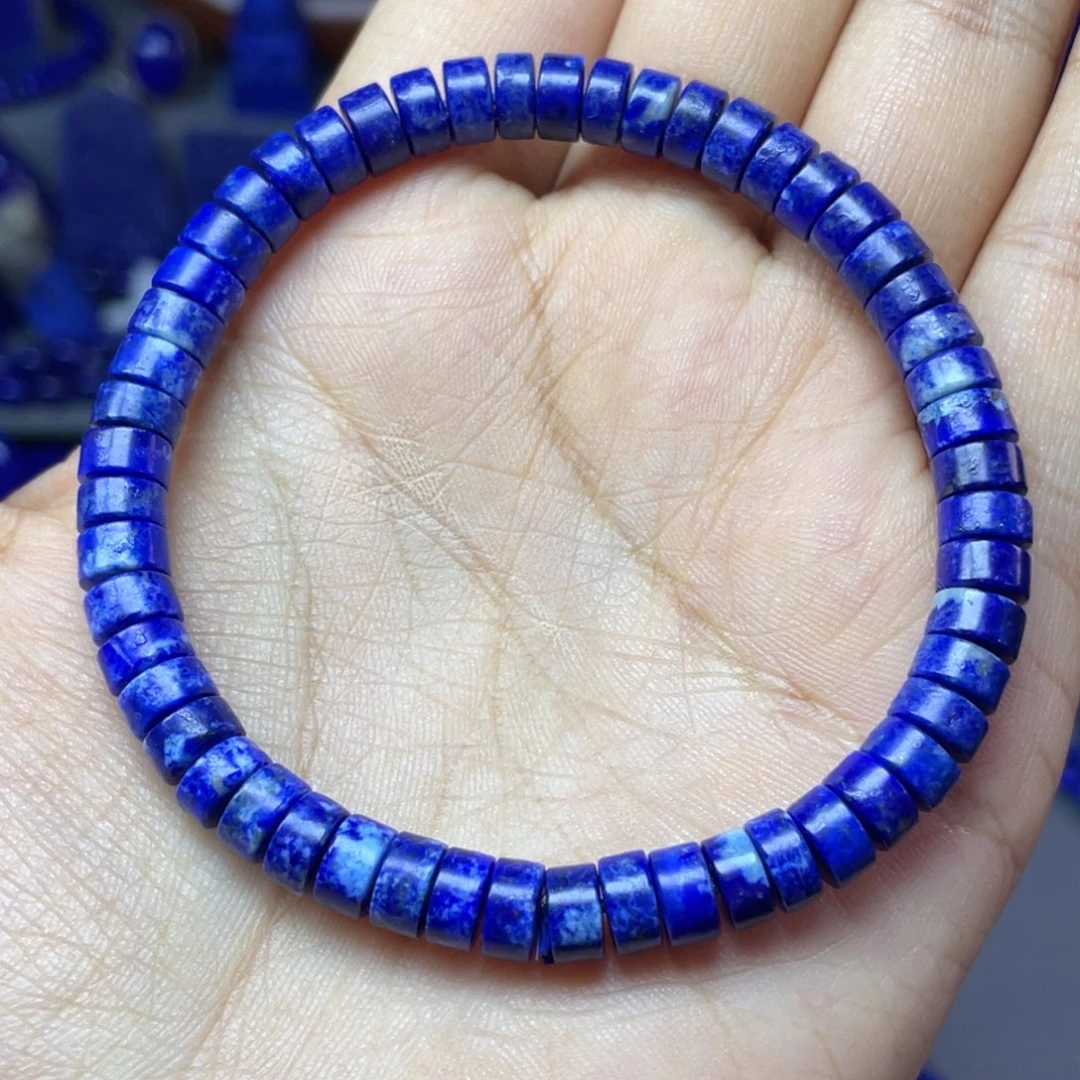 青金石未镶嵌6×3mm直切药片手串