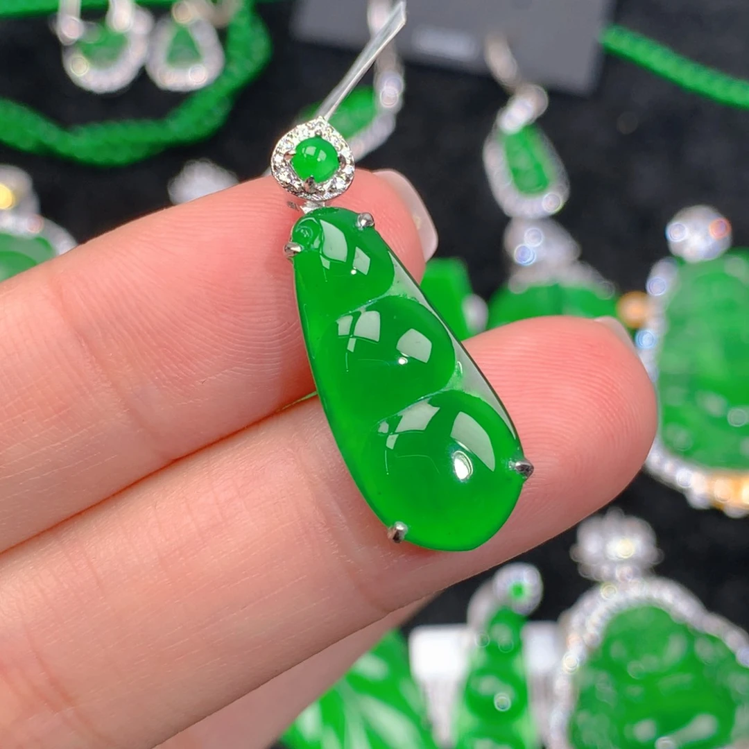 翡翠吊坠(不含链)银S925镶嵌