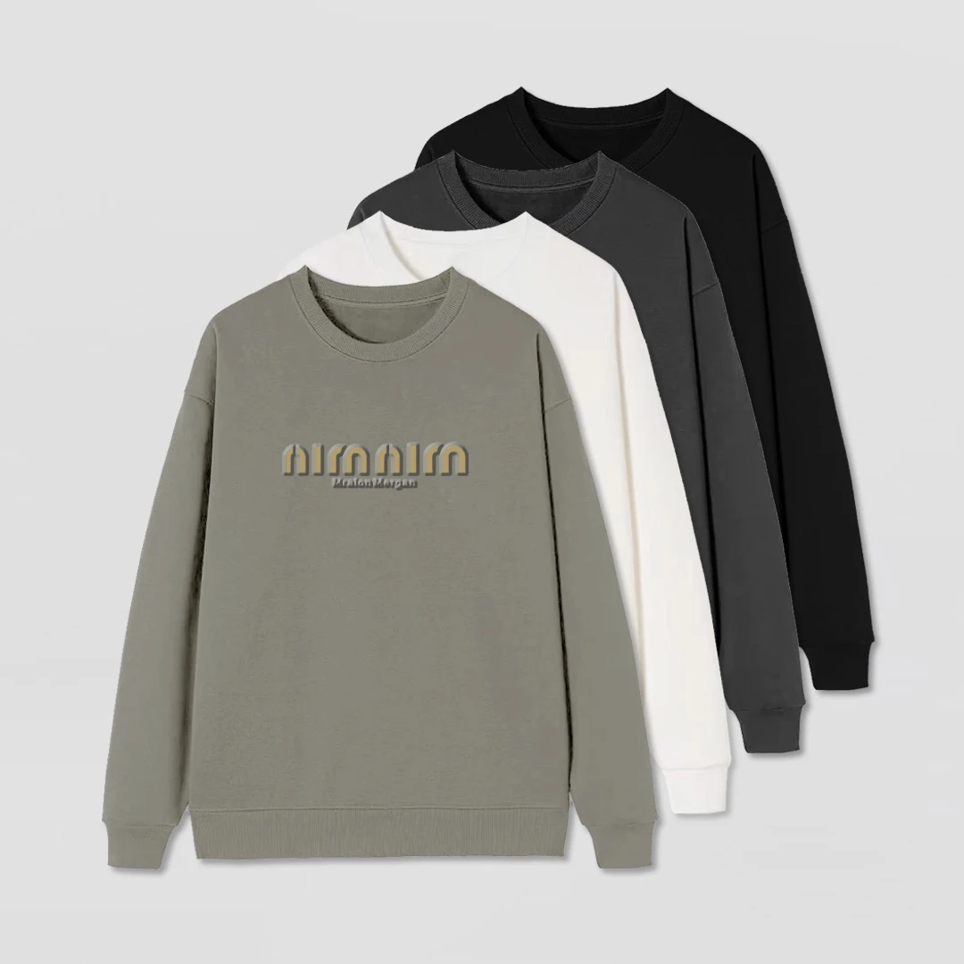 潮牌卫衣 nim钢印 春秋季男款宽松圆领休闲百搭美式上衣50813