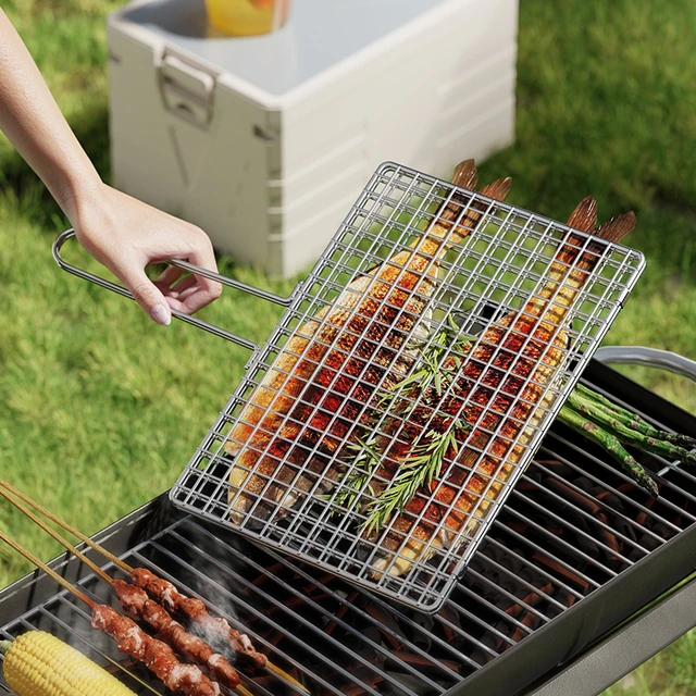 烤鱼夹子不锈钢烧烤网大号架子商用烤鱼网夹蔬菜夹板烧烤篦子用具