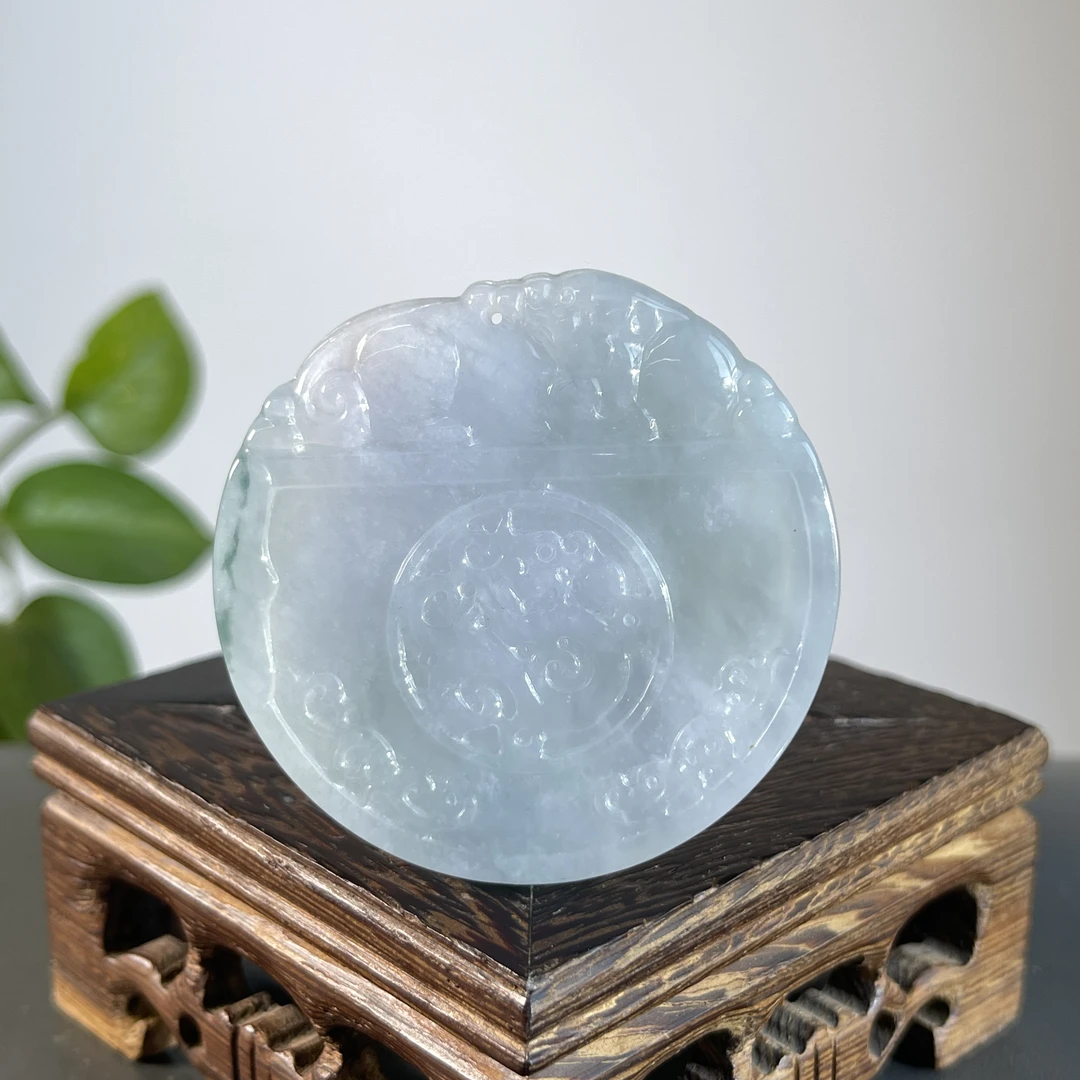 JTA11-35 天然缅甸A货翡翠 仿古龙牌