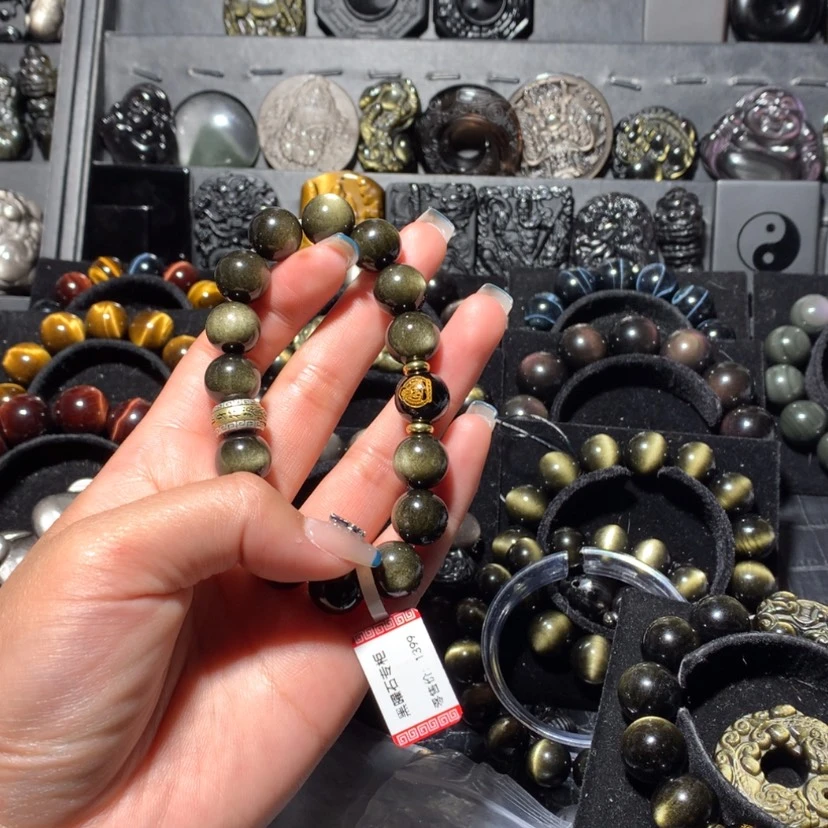 【闪购商品】黑曜岩手链未镶嵌m**o