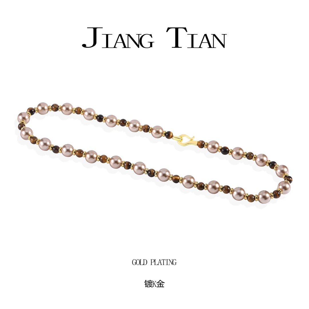 铜合金石英石项链 气质时尚百搭复古项链 4085