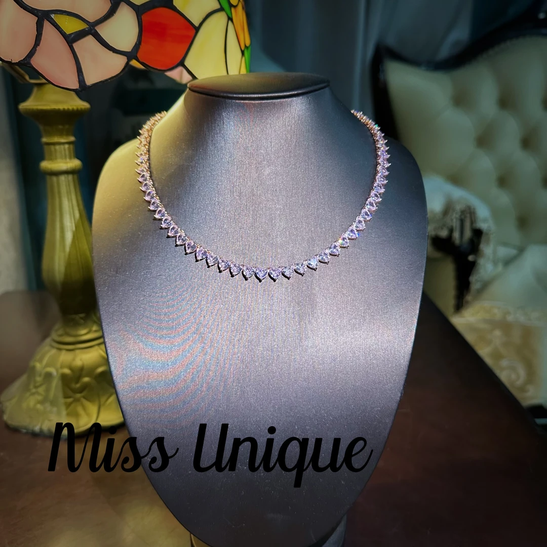 S6687整圈粉色小爱心项链