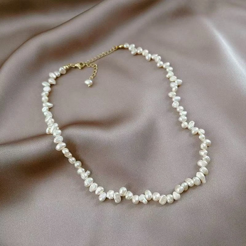 钛钢仿珍珠项链 SP3异形巴洛克设计感女款小众时尚百搭锁骨链