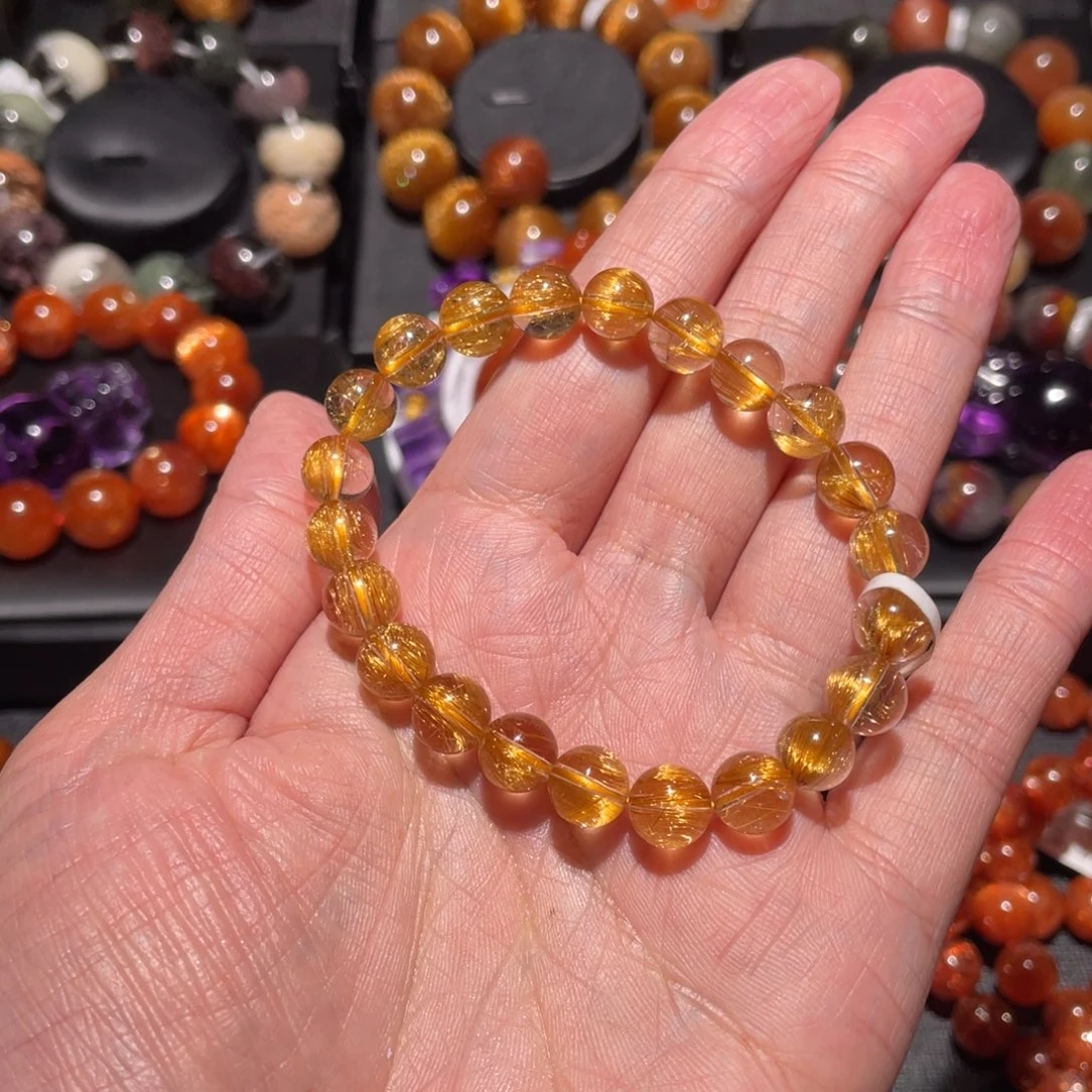 水晶手链未镶嵌大**?发晶8mm