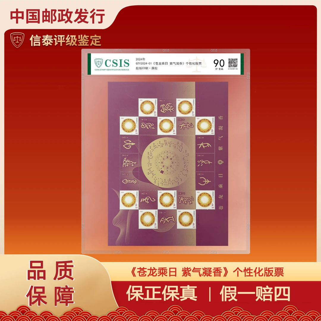 2024年 GTY2024-01 苍龙乘日紫气凝香版票 信泰评级
