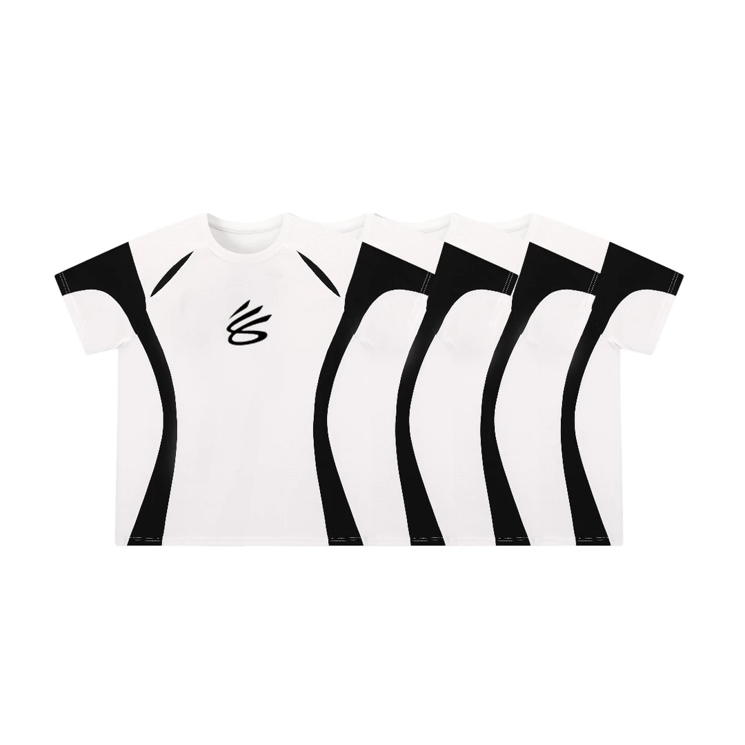 球星logo印花系列运动篮球夏季训练拼色休闲圆领上衣投篮服球衣