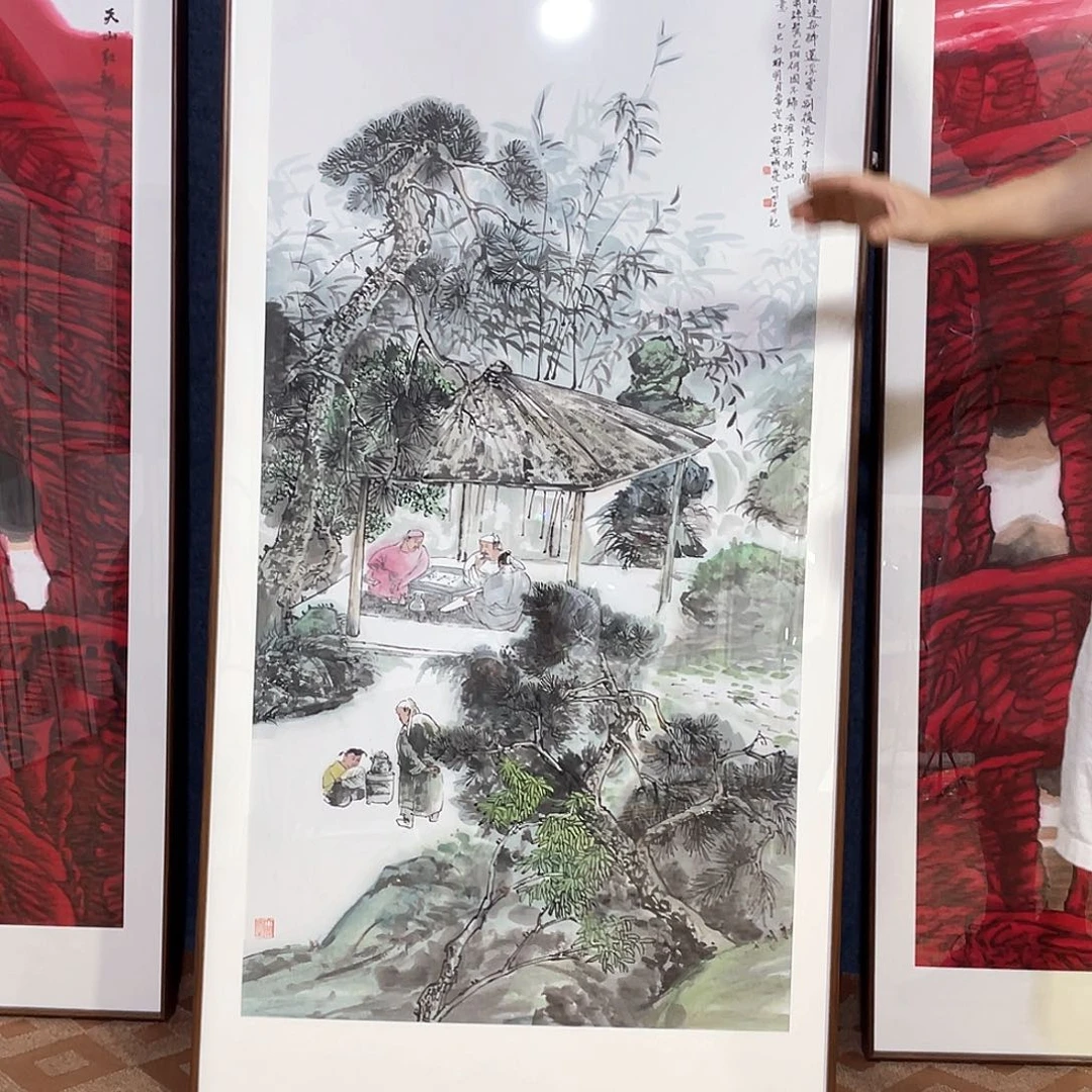 国画手绘画作品带框80/160