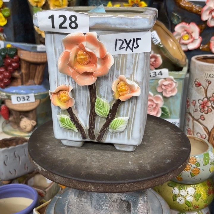 紫砂花盆粗陶材质多肉花盆