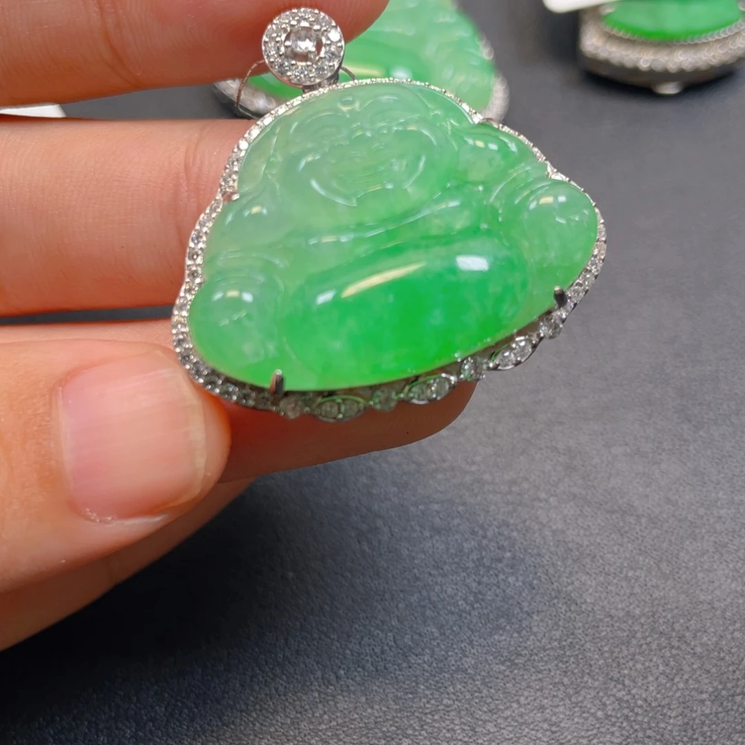 翡翠银S925镶嵌吊坠(不含链)