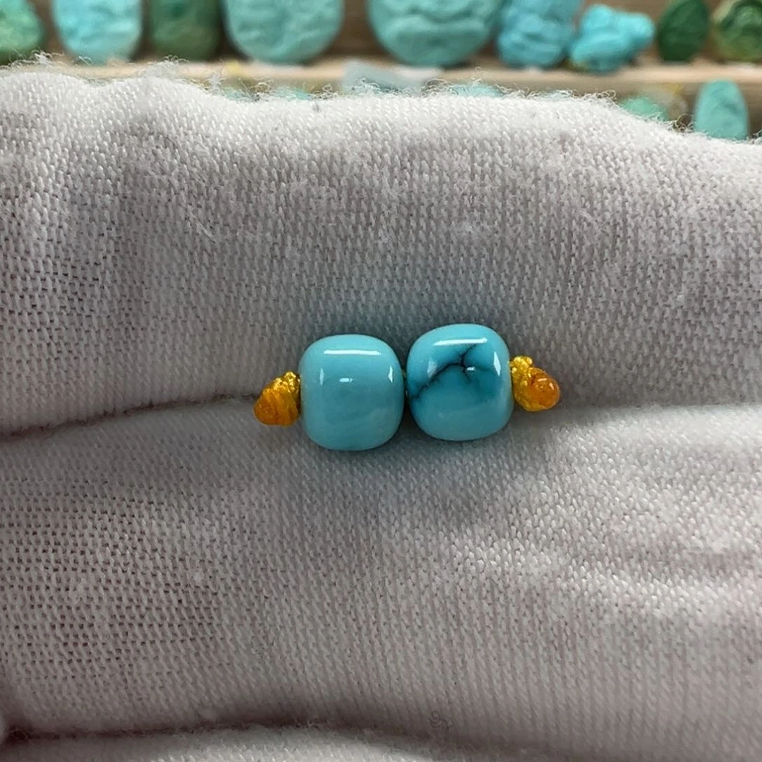 未镶嵌绿松石老型对珠6mm