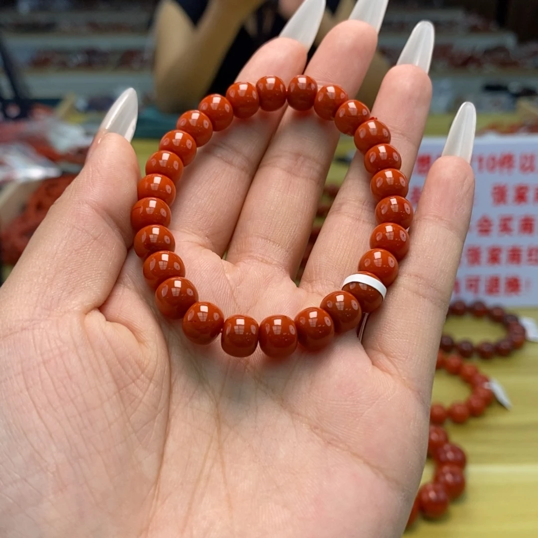 南红玛瑙8mm单圈手串多样性发一未镶嵌