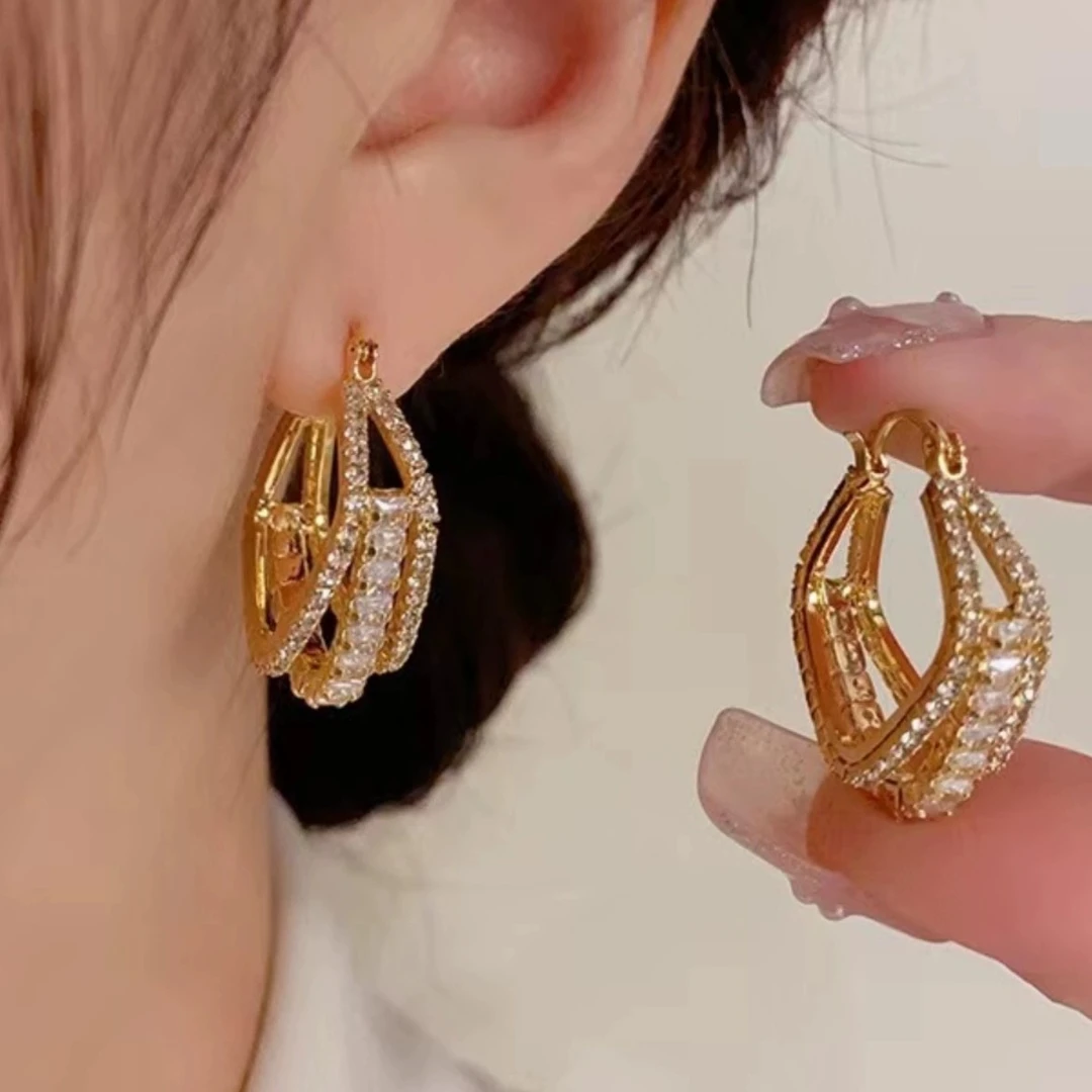 铜合金耳饰 【O11】气质轻奢百搭简约简约优雅精致网红设计师耳环