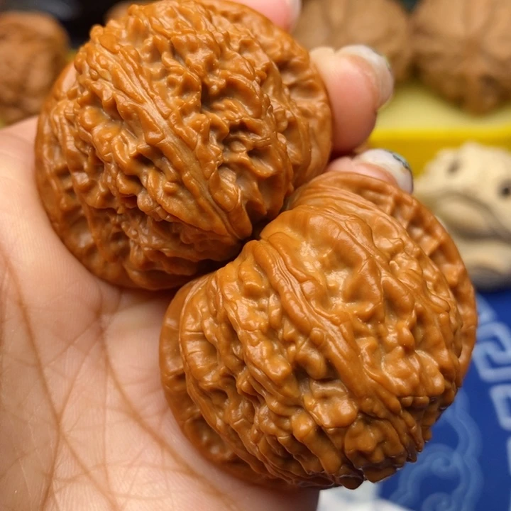 把件文玩核桃白狮