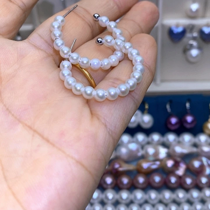 淡水珍珠珠宝首饰银S925镶嵌