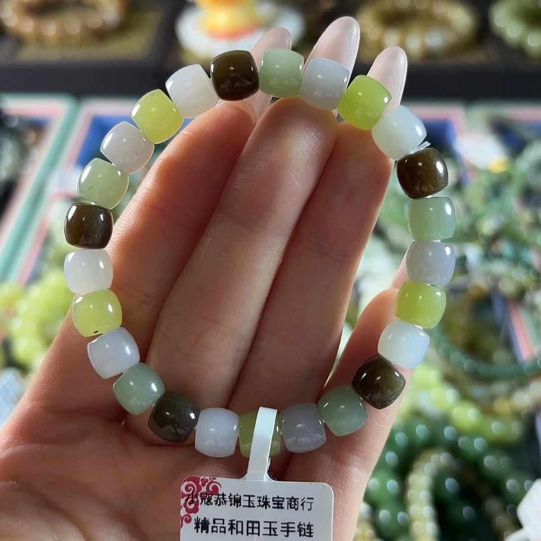 和田玉未镶嵌手链56