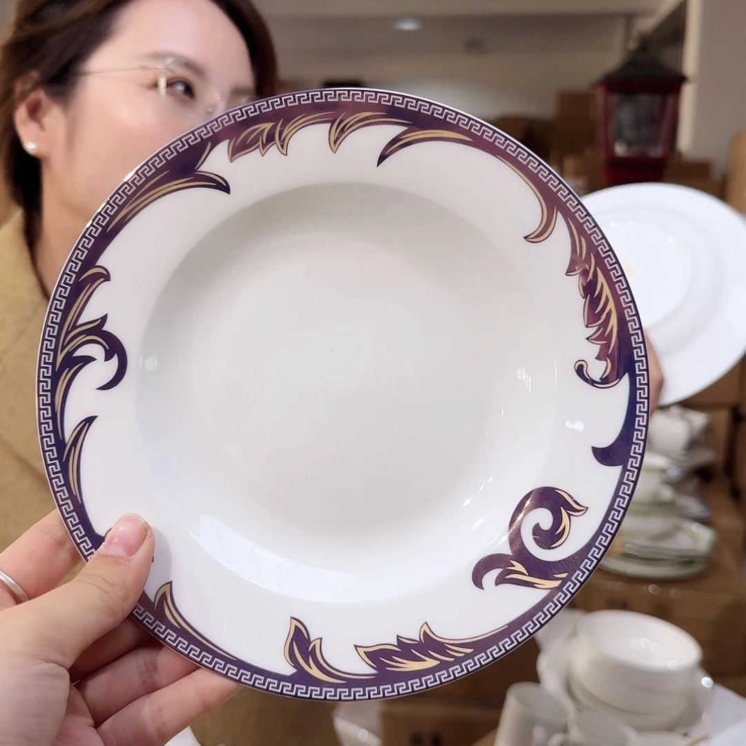 骨瓷高骨8英寸汤盘20*3.5cm一2个