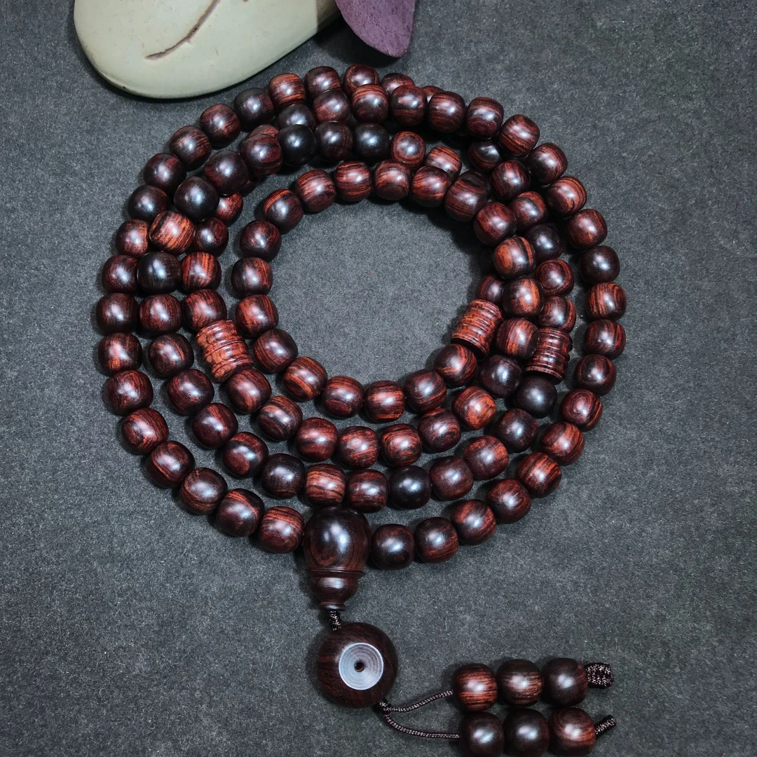 【浮生甄选】海南黄花梨紫油梨黑线0.8*108老型手串FS110