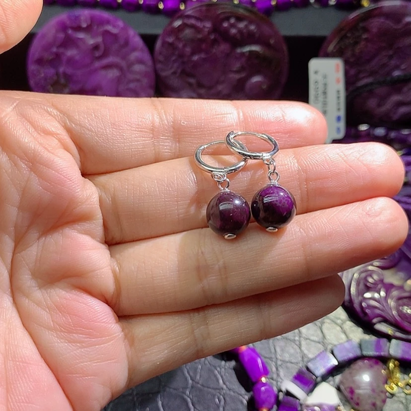 【闪购商品】苏纪石（舒俱来）银S925镶嵌耳扣