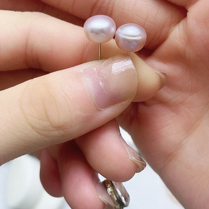 淡水珍珠耳饰银S925镶嵌旺****饼