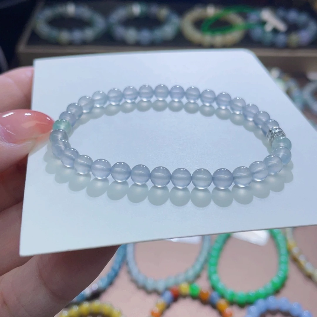 未镶嵌手链翡翠玻璃黑钢卡5
