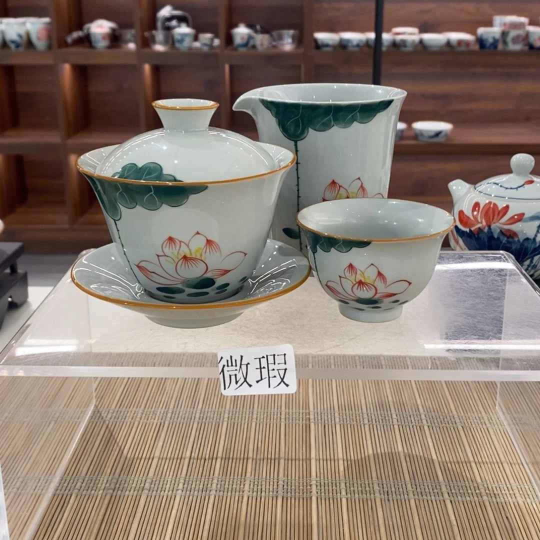 釉下彩老陶泥手工绘制