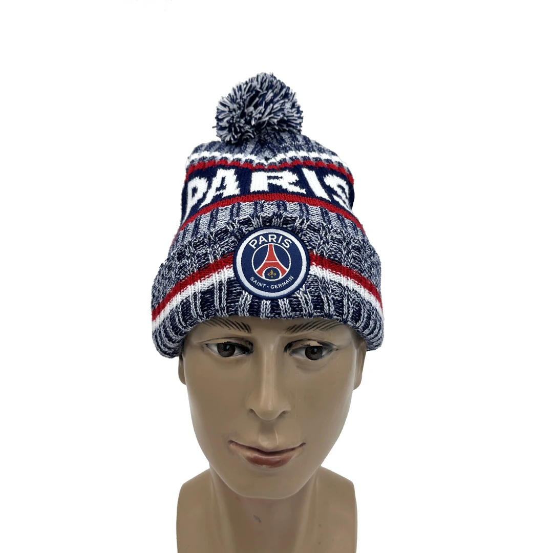跨境迈阿密梅西巴黎曼城头套帽子运动球队俱乐部针织帽防风保暖