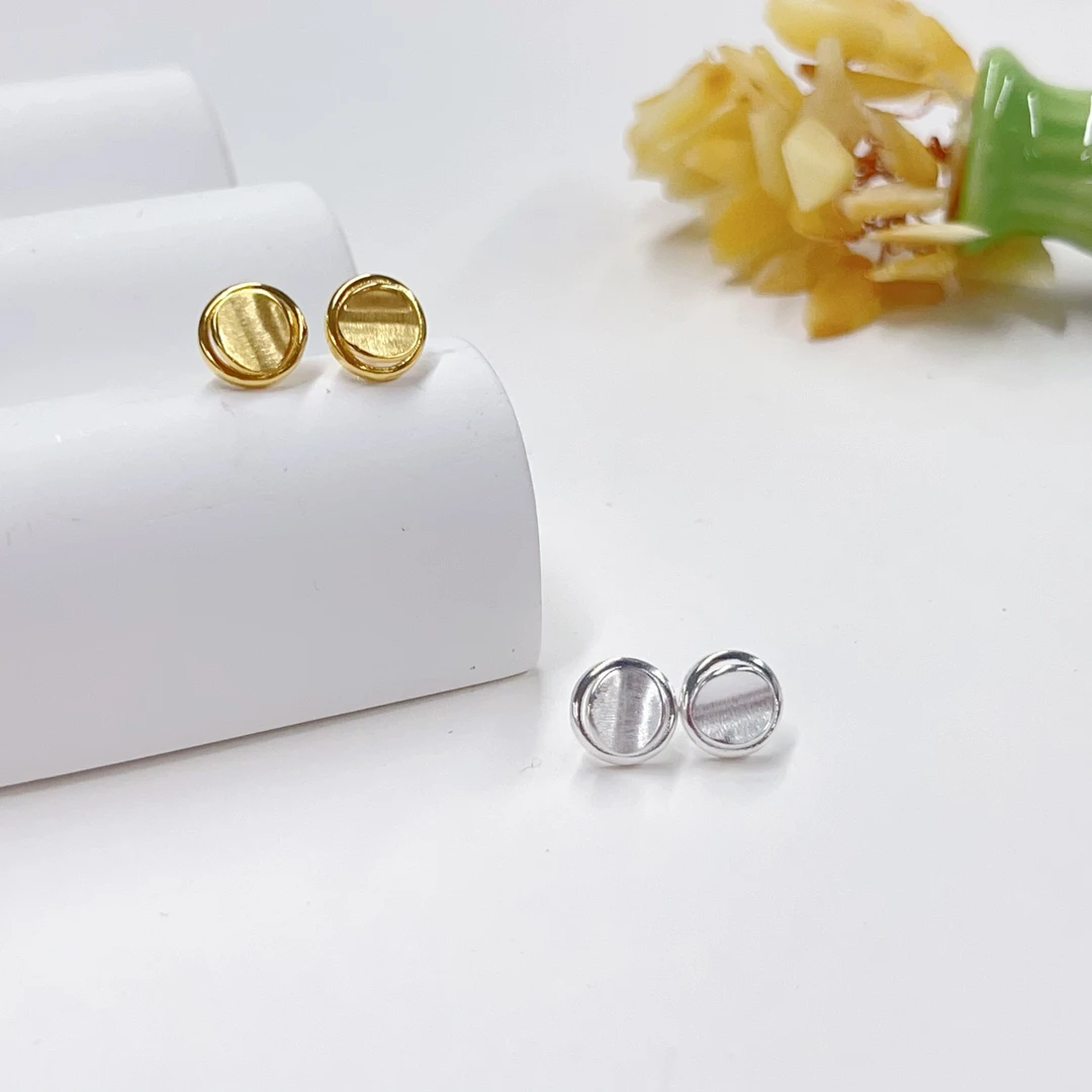 足银耳饰 【小宝珠宝】26 T28671-足银耳钉-10*2.5mm