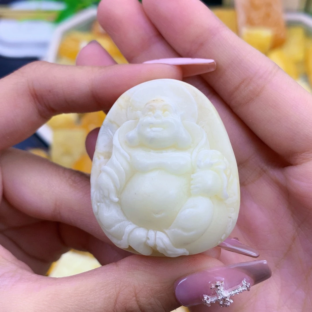 琥珀未镶嵌珠宝奇石45*37*20 佛公