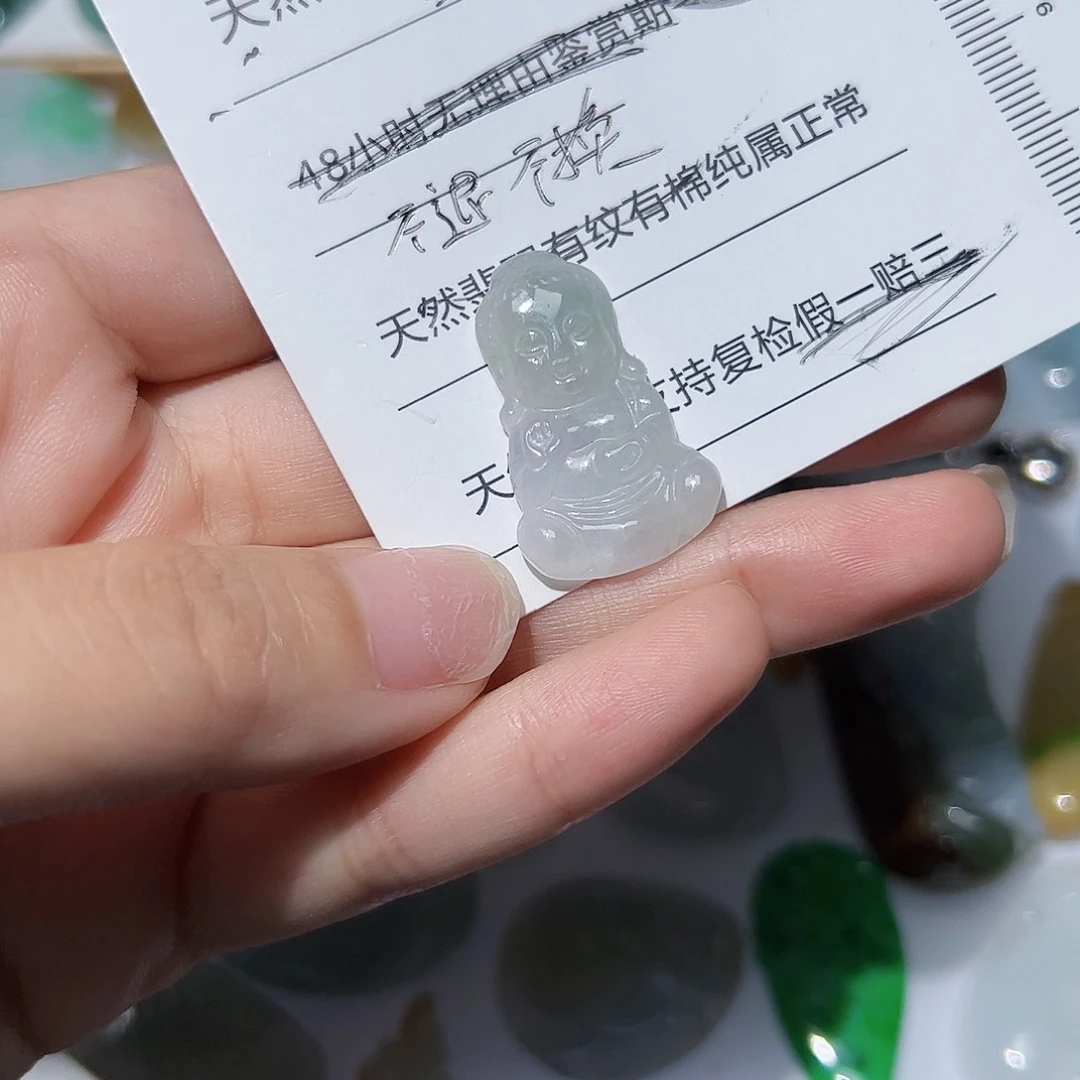 翡翠18K金镶嵌颈饰天然A货翡翠