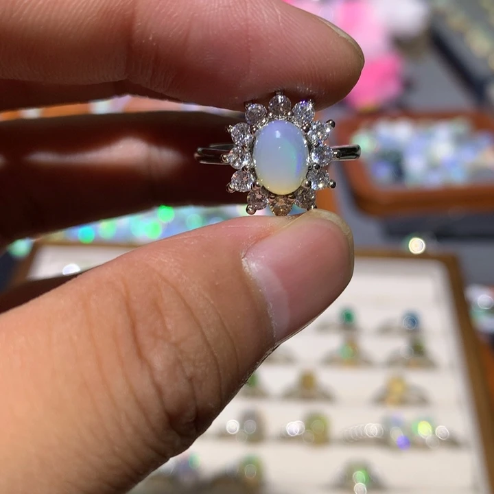 韩***仙欧泊合金欧泊耳钉