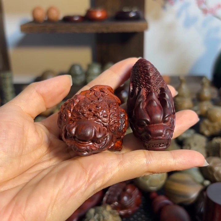 把件小叶紫檀两个一对