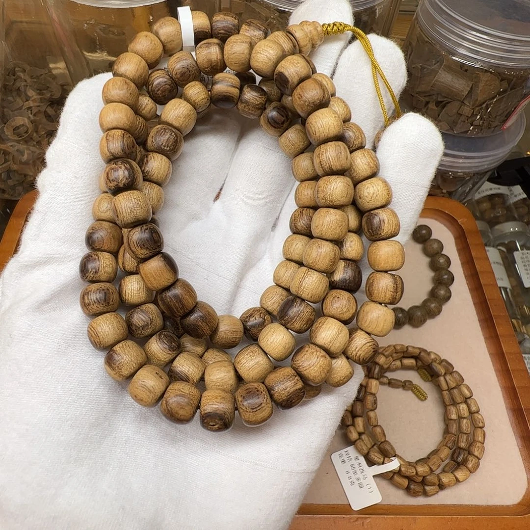 手串沉香天然野沉香老西马桶珠0.86cm108颗25.5克