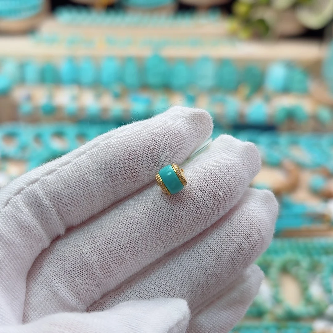 绿松石18K金镶嵌珠宝奇石