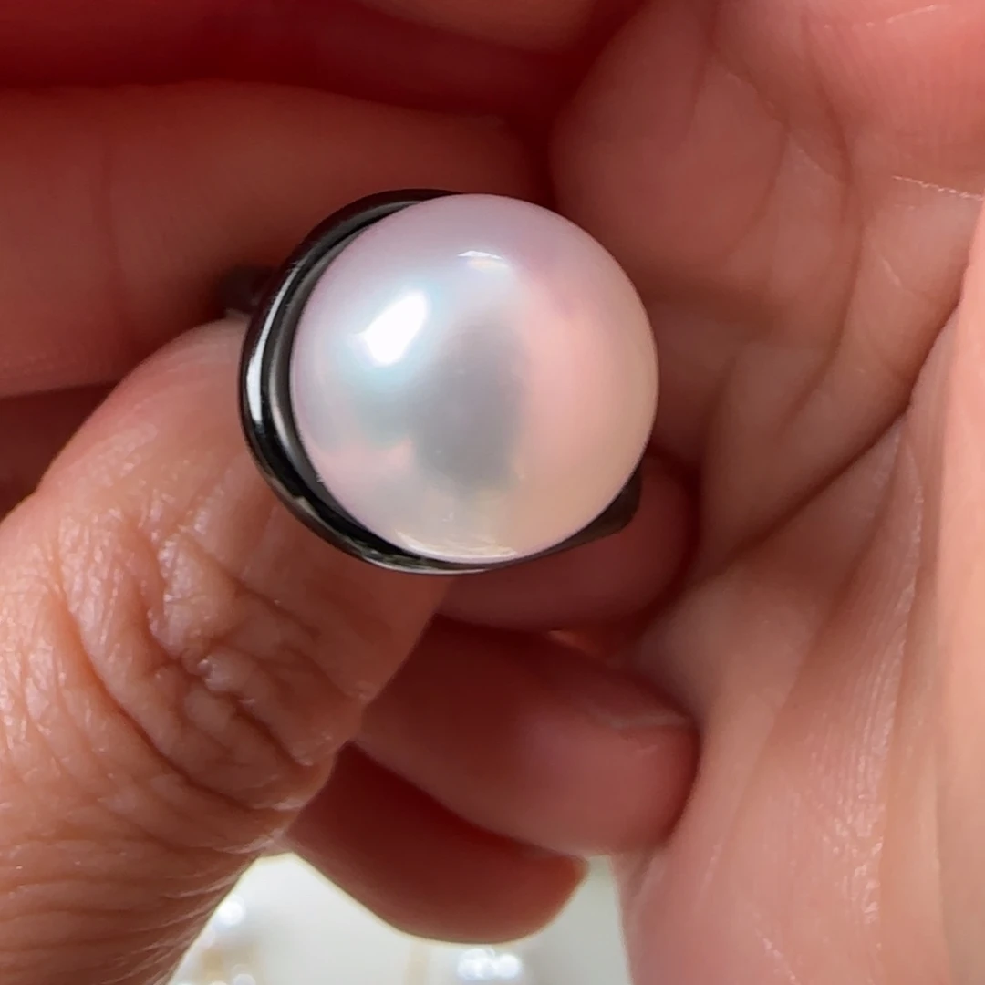海水珍珠戒指银S925镶嵌
