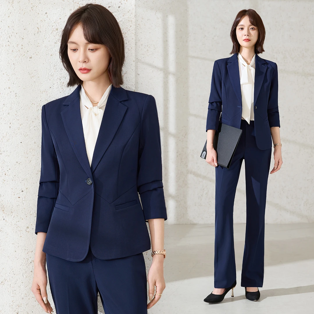 高端职业西装套装女春秋气质女神范职场面试正装高级感西服外套