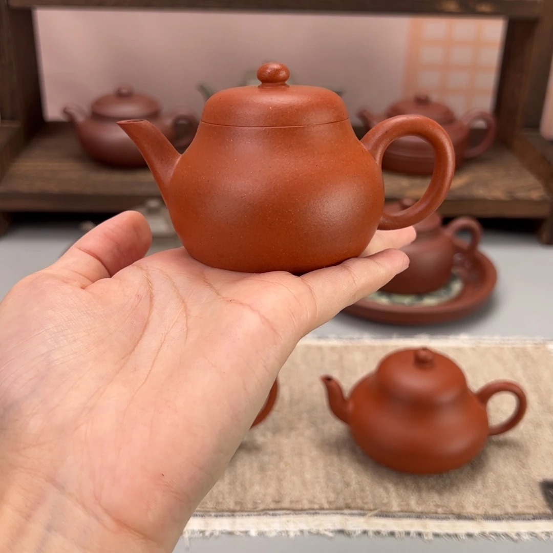 茶壶紫砂小红泥孟臣款月壶120cc