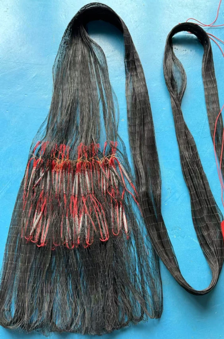 12编大力马线三指网眼 铅坠子 手工双扣渔网