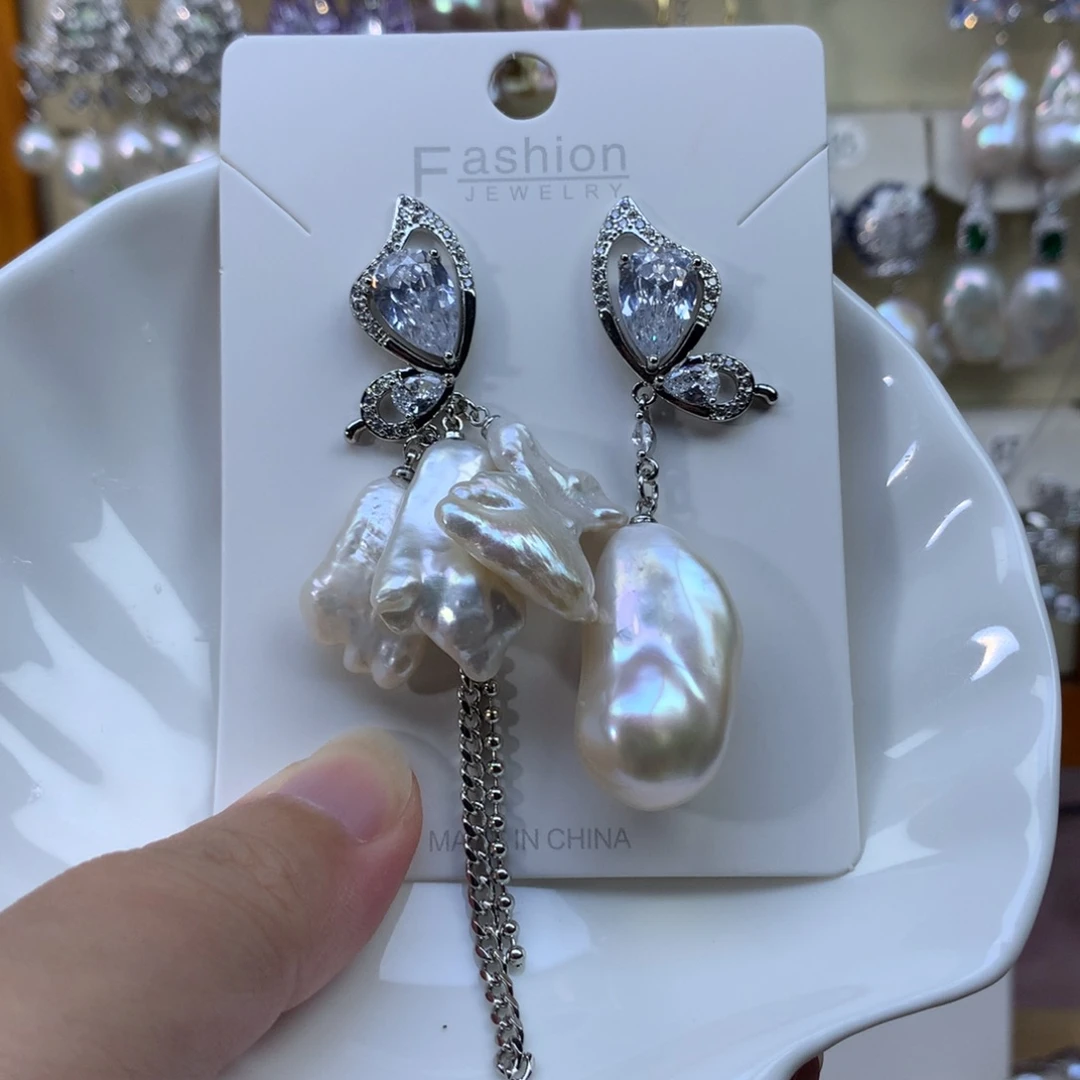 合金淡水珍珠耳环特价2654