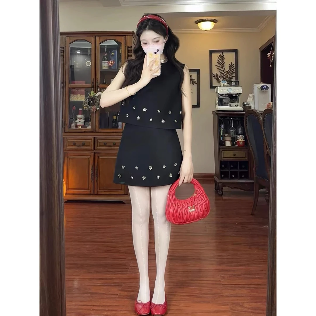 【2025新款】显瘦气质时尚洋气百搭减龄修身富家千金小香风套装女夏