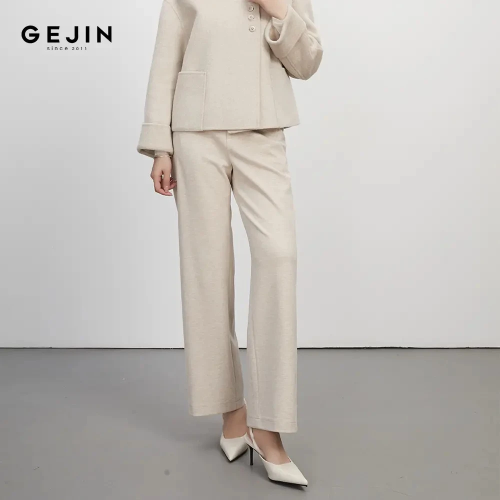 GEJIN/歌锦2025秋季新款优雅知性休闲百搭极简直筒裤9352530352