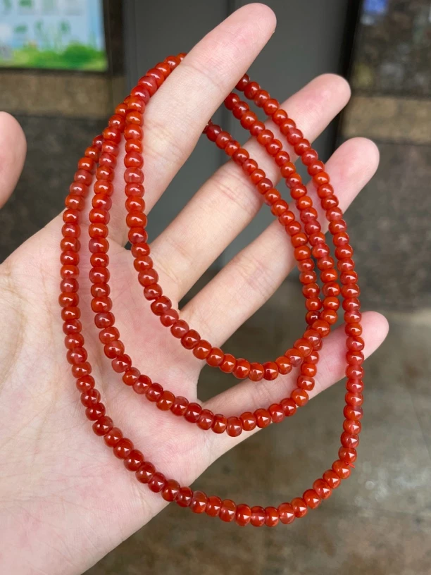 南红九口火焰红苹果珠4➕佛珠
