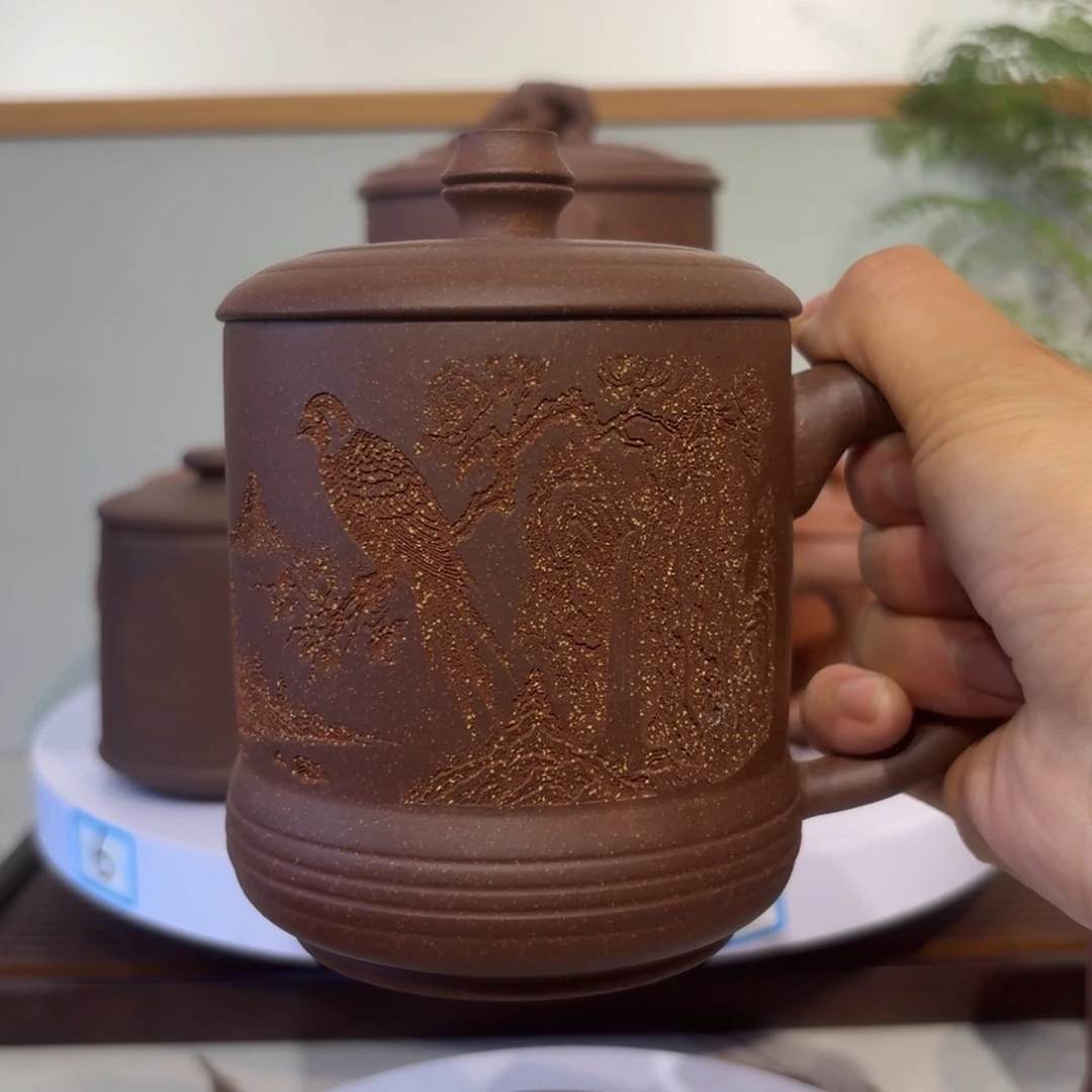 喜上眉梢紫泥盖杯500cc