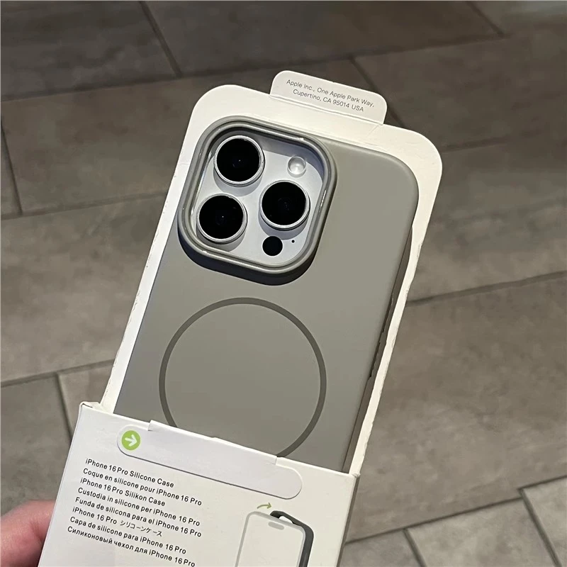 飞虎胜简约钛灰柔润适用苹果15promax手机壳细圈磁吸iPhone16硬14