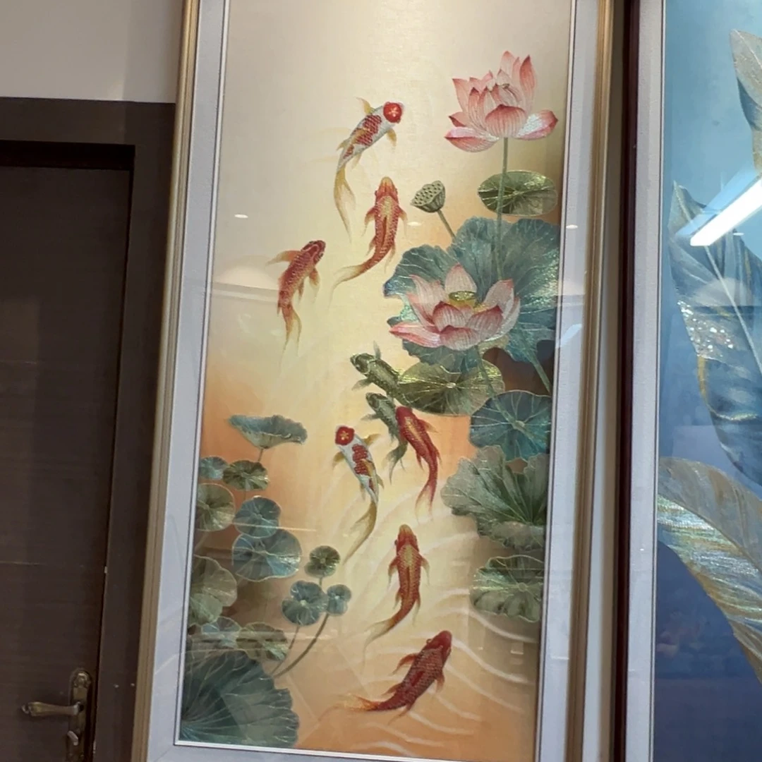 竖款九鱼荷花电镀不安装