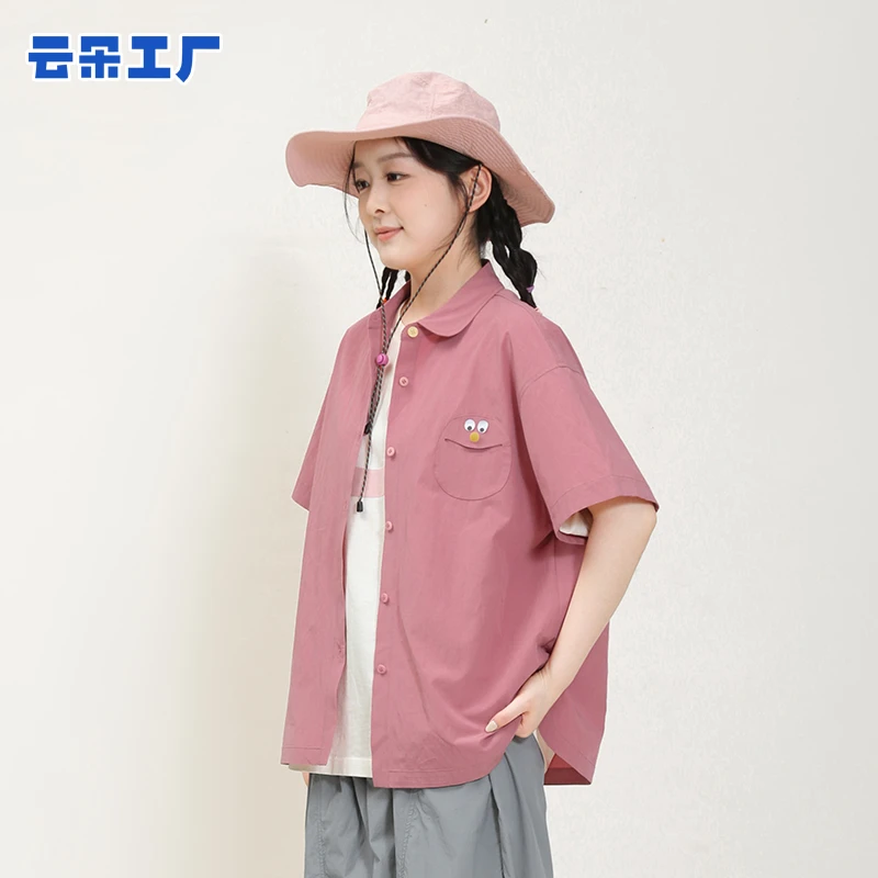 云朵工厂种子短袖衬衫简约时尚女衬衣休闲百搭宽松夏季新