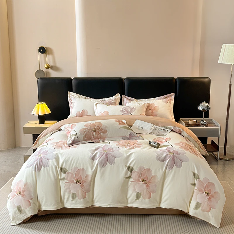 100%全棉加厚斜纹棉亲肤被罩四件套数码印花纯棉柔软双人被套床单